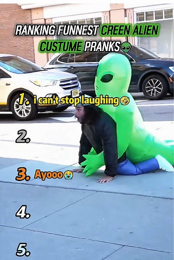 Ranking Funniest Green Alien Custume Pranks 😭 #greenalien #costumeprank #prank #ranking #funnyvideos
