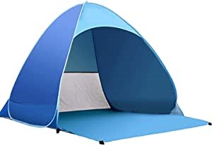 Beach Tent Kratax Pop Up Beach Tent for 1-2 Adults, Rated UPF50+ for UV Protection, Waterproof Sun Shelters for Family Camping, Beach, Fishing, Picnic