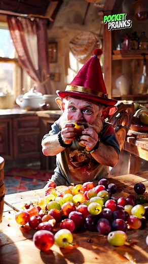 Dwarf Shaking Grapes Funny Prank Video