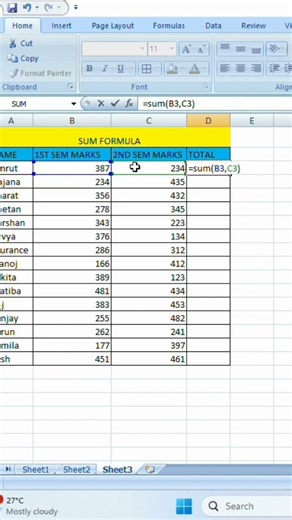 How to Use Sum Formula in Exce @SmartPCTricks #excel