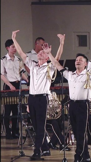 「ヤングマン」圧巻! 36人で踊るYMCA 12-2 指揮：佐藤文俊 ２等陸佐 陸上自衛隊中部方面音楽隊 第３音楽隊合同 たそがれコンサート 大阪城音楽堂 #shorts