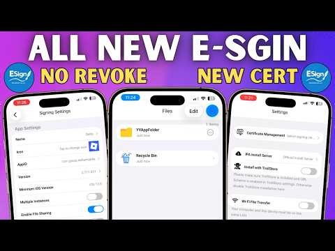 All New ESign iOS Guide | New Cert, New Interface, No Revokes | Install Unlimited IPA Files on iOS