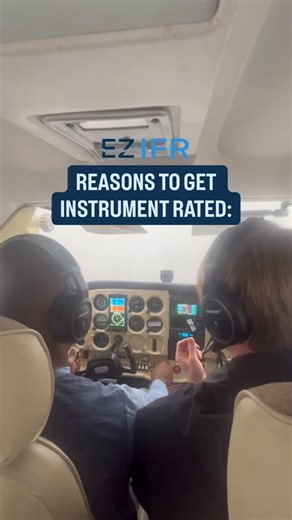 EZ IFR - Accelerated Flight Training on Instagram: "An instrument rating does more than check a box on your certificate. It fundamentally changes how you fly. You cancel fewer flights because weather decisions become clearer. You gain a deeper understanding of the system, sharper situational awareness, and more confident radio communication. Many pilots even see lower insurance costs because of the added proficiency. But most importantly, instrument training makes you a safer, more capable pilot