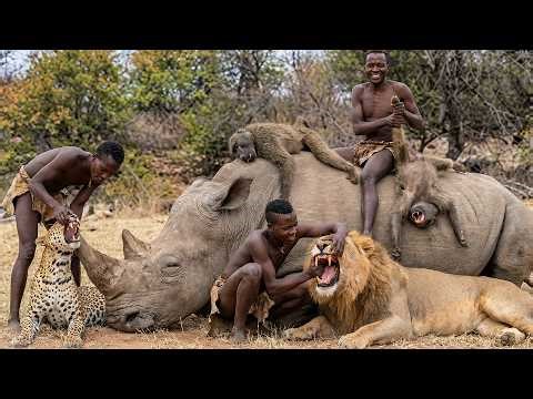 Primitive people surviving in Africa: The Hadzabe tribe's primitive hunting in the face of nature