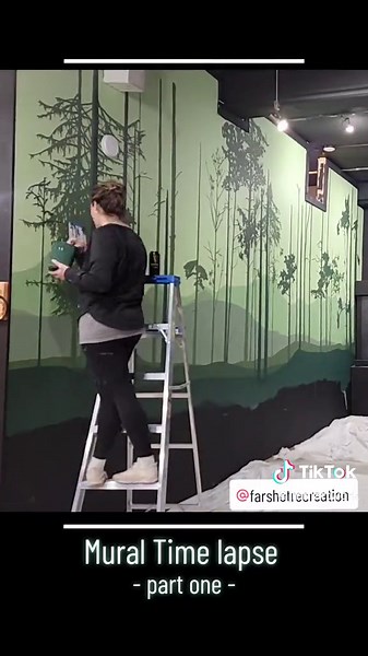 Mural Time-lapse: Painting a Forest Lake | Syracuse Artist