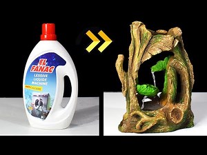 DIY Concrete Tabletop Waterfall Fountain using Plastic Bottle ⛲