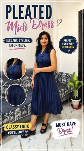 Pleated Midi Dress Try On | Elegant & Stylish Dress Under Budget