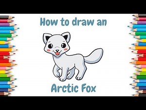 How to draw an Arctic Fox | Arctic Fox Drawing | Cute Fox Drawing for kids | Easy Arctic Fox Drawing