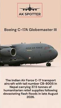 IAF C-17 Globemaster III CB-8005 🇮🇳 | Returning from Nepal HADR Mission 🇳🇵 | 4K