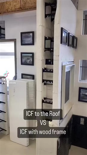 Here is the difference on typically installing floor trusses into the icf with no thermal break. #nudura #icf #icfbuild #framers #framing #frame #builder #builders #buildersoftiktok #electrician #roofersoftiktok #builderlife #constructionlife #construction #construccion