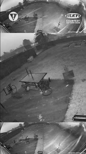 Security camera video catches EF-0 tornado touching down in southern Indiana