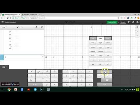 Using Desmos to find Standard Deviation and Mean
