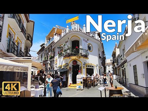 Walking Tour of Nerja, Spain - Old Town & Balcon de Europa (4K Ultra HD, 60fps)
