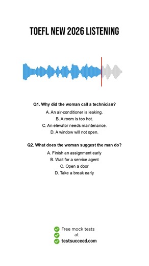 TOEFL 2026 Listening Task 2 #toefl2026 #toefl #toefllistening | Test Succeed