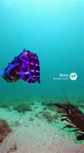 Watch a Cuttlefish Use Changing Color Tactics to Kill a Crayfish!