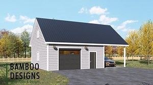 Silver 24x24 Garage Shed Plan — A Two-bay Garage With Modern Ranch Appeal - Etsy