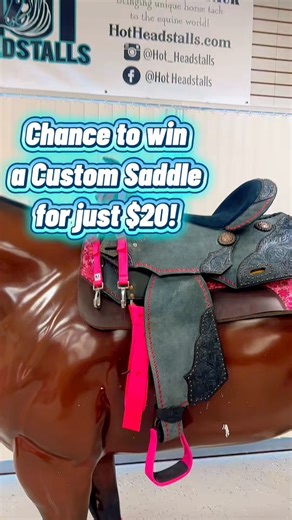 The Custom Saddle Drawing will have TWO winners! It’s over halfway full! Head to the Saddle Folder on our website to enter! #saddle #horsetack #tack #equestrian #rodeo #western #horsegirl | Hot Headstalls