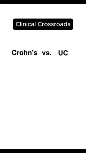 Clinical Crossroads part 4 - Crohn’s disease vs ulcerative colitis (UC) explained. Similar inflammatory bowel disease symptoms, different pathology and complications. Learn the key difference that separates Crohn’s from ulcerative colitis. Confused by the overlap? Watch Sketchy to make the distinction stick. #gastroenterology #inflammatoryboweldisease #IBD #explainer | Sketchy