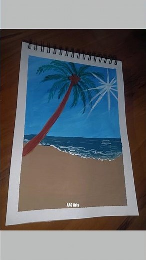 🌴 Easy Beach Sunset Painting | Tropical Seaside Acrylic Painting Tutorial | Relaxing Landscape Art