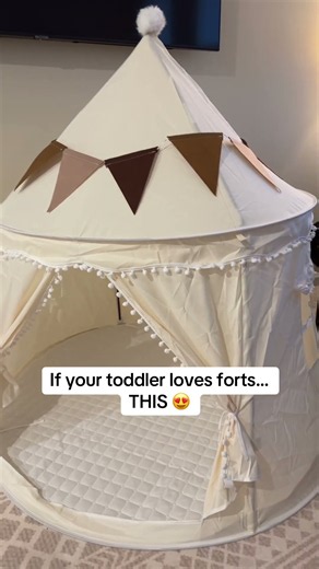 If your kids are constantly turning blankets and couch cushions into forts… I found an upgrade 😂🤎