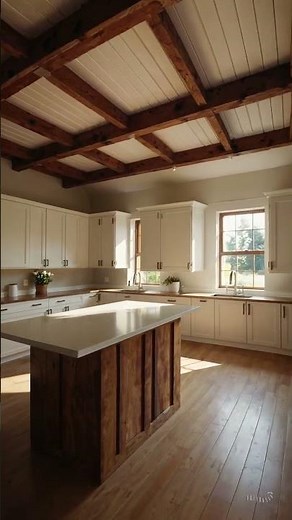 Modern Farmhouse Kitchen | Warm Natural Light & Real Wood 🌾✨