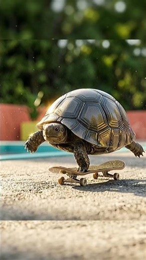 Smart Tortoise Skateboarding Like a Pro 🐢🛹 Amazing Skills #turtle #funny #youtubeshorts #youtube