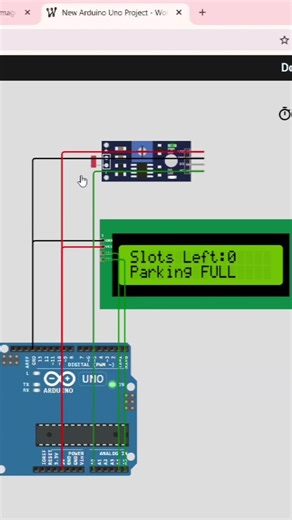 Smart Parking System using Arduino 😱 #shorts#arduino #wokwi #smartparking #lcd #electronics #coding