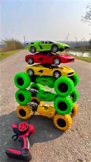 Wow! 😮 Top 6 Remote Control Moka Stunt Cars Stacking Test! 🔥