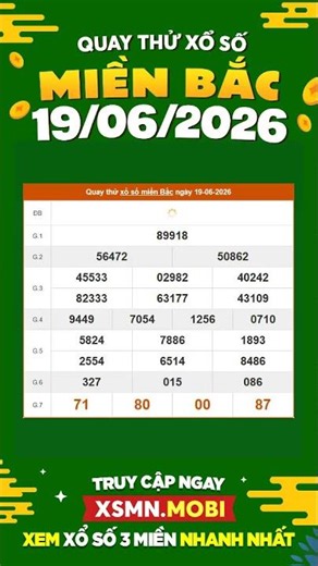 Quay thử XSMB hôm nay 19/6/2026 #quaythuxsmb #quaythumb #quaythumienbac