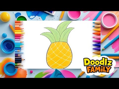 How to Draw a Cute Pineapple 🍍 | Fun and Easy Drawing