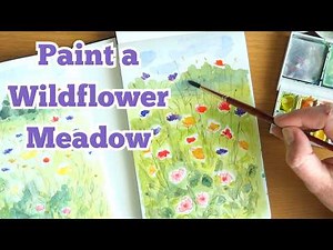 How to Paint a Watercolour Wildflower Meadow | Easy Spring Sketchbook Tutorial
