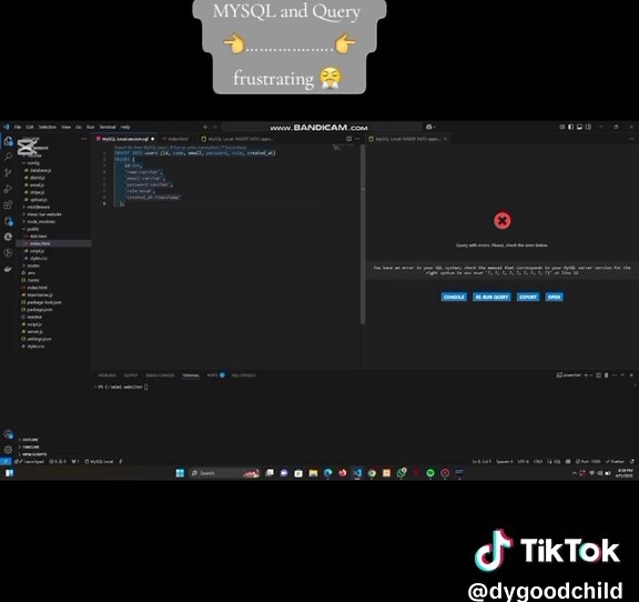 Ohh.. Mysql is doing TGIF on my emotions 😮‍💨😮‍💨😮‍💨 TDB loading🤕🤕 #fffffffffffyyyyyyyyyyypppppppppppp #whattowatch #trendingvideo #nigeriantiktok🇳🇬 #backenddeveloper #webdevelopment #CapCut #dygoodchild