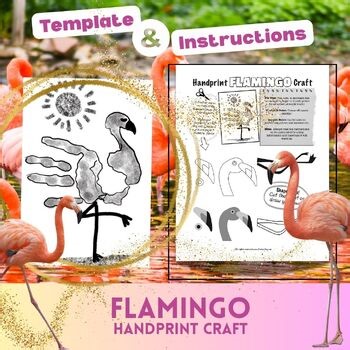 Flamingo Handprint Craft- Template & Instructions