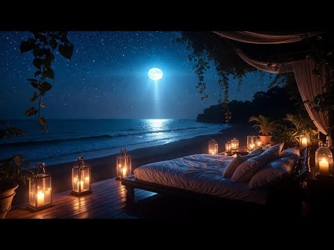 Lavender Beach Dream • Sleep Music with Piano & Ocean Waves