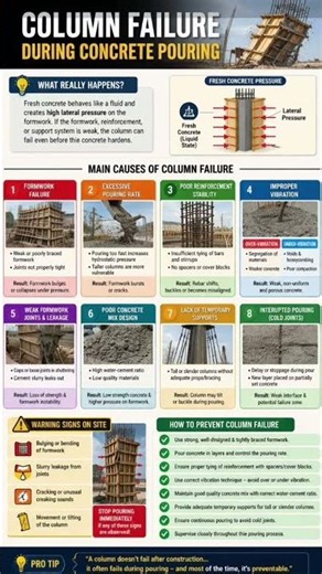 “Don’t Pour Concrete Like This! Column Failure Explained”#short.