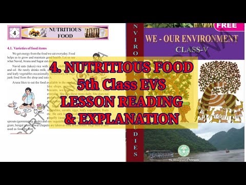5th Class EVS 4th lesson Nutritious Food Lesson Reading and Explanation || TS Board 5th class