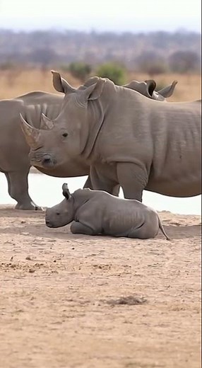 Baby rhino's tiny prank, big surprise! 🦏💨😂#shorts #animals #wildlife #nature #rhino #babyrhino