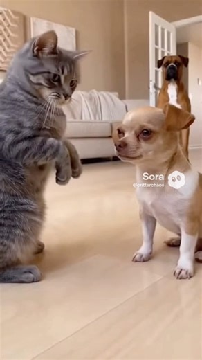 Why is the cat attacking then licking the dog so fast!?🐱⚡🐶 猫はなんで犬を高速で叩いた後に急に舐めるの!?🤣#shorts #viral