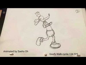 Goofy walk cycle animation
