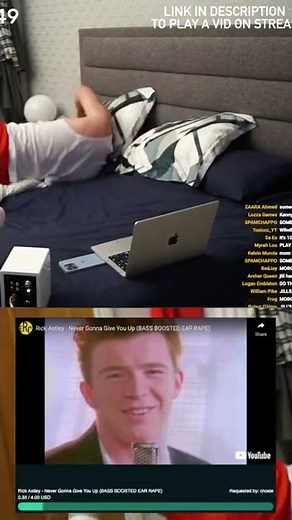 Morgz Gets RICK ROLLED During Sleep Stream! 🤣 #shorts