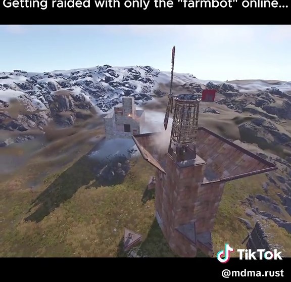 Farmbot Defends the Base in Rust Gameplay