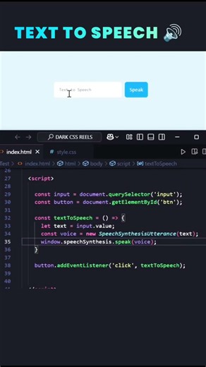 🗣✨ Turn any text into speech using just JavaScript! Text to Speech using JavaScript