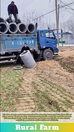 Manual Concrete Pipe Unloading Smart: Solution for Unloading Heavy Pipes Without a Crane