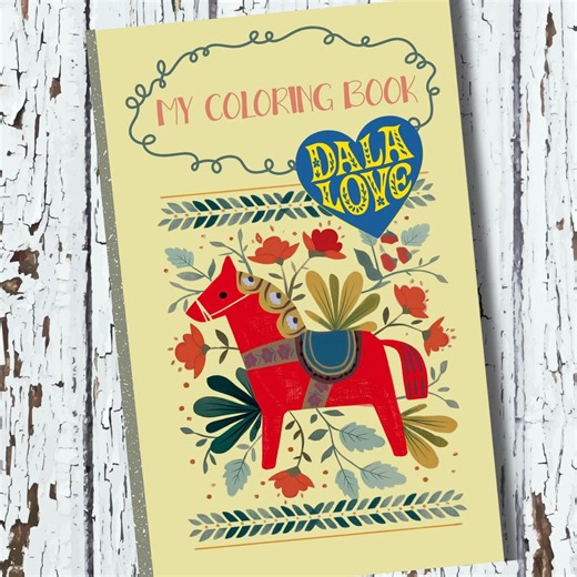 Dala Horse Coloring Book: 20 Swedish Dala Horse Designs (PDF Printable Pages) - Etsy