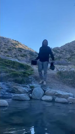 Deep Creek Hot Springs sunrise birthday soak time lapse, San Bernardino National Forest, CA 2.26.21