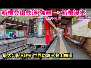 【車窓】箱根登山鉄道 強羅→箱根湯本 冬・左斜 最大勾配80‰ 世界に誇る登山鉄道 SeeJapan by train “Hakone Tozan Line for Hakone-Yumito”