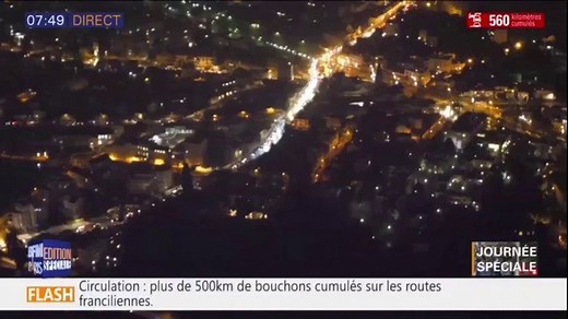 Les bouchons vus du ciel depuis l'hélicoptère BFM Paris, plus de 560 km d'embouteillages | BFM Paris Île-de-France