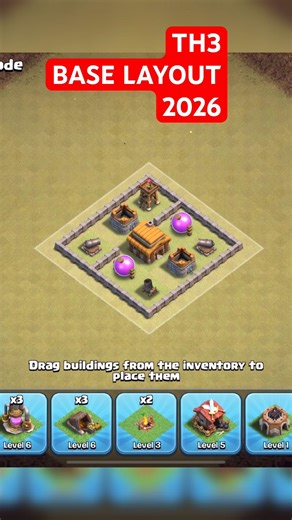 TOWNHALL 3 Best Base Layout 2026 #coc #shorts #viral #th3
