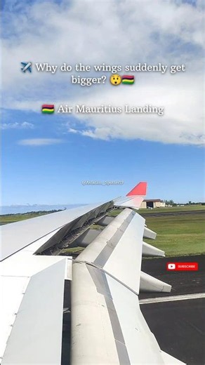 Air Mauritius 🇲🇺😱Landing 🇲🇺 | Watch the Flaps Deploy Before Touchdown! ✈️ #shorts#mauritius #landing