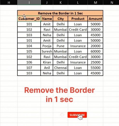 Remove Excel Borders in 1 Second 😱 | ALT + H + B + N | Excel Shortcut